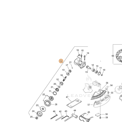 ECHO part P021017203 — IPL diagram snippet (6x zoom, amber highlight)