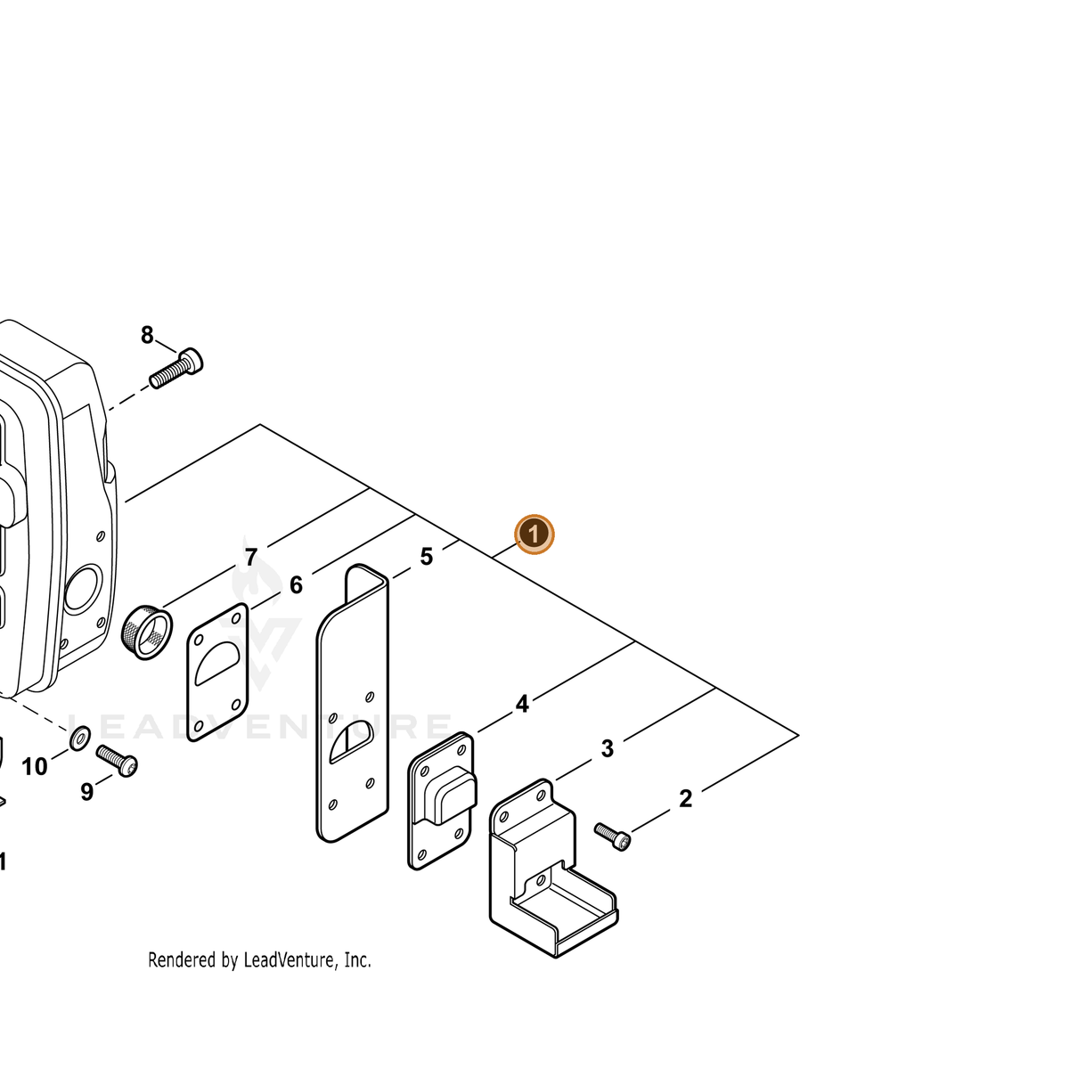 ECHO part P021017273 — IPL diagram snippet (6x zoom, amber highlight)