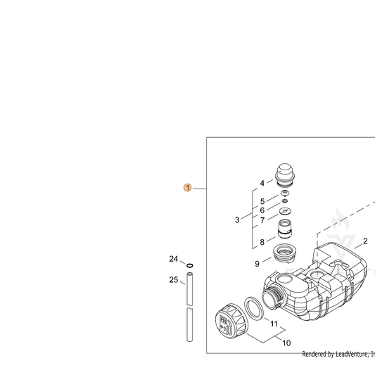 Echo part P021017872 — IPL diagram snippet (6x zoom, amber highlight)