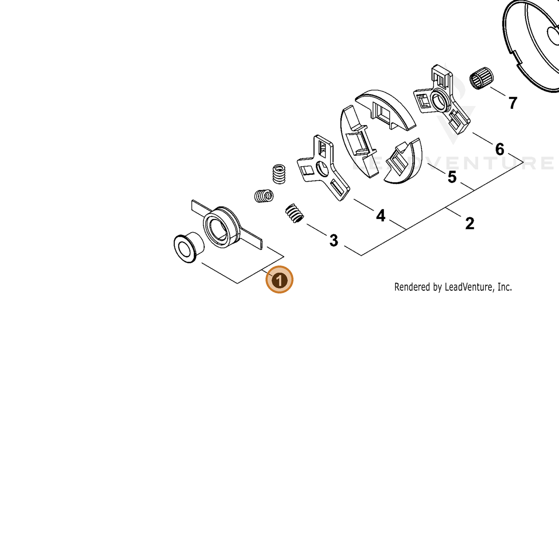 ECHO part P021023110 — IPL diagram snippet (6x zoom, amber highlight)