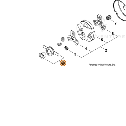 ECHO part P021023110 — IPL diagram snippet (6x zoom, amber highlight)