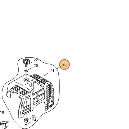ECHO part P021025191 — IPL diagram snippet (6x zoom, amber highlight)