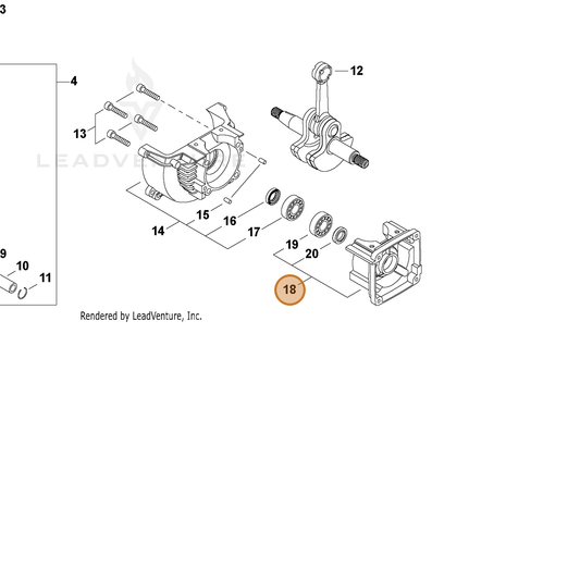 Echo part P021027911 — IPL diagram snippet (6x zoom, amber highlight)