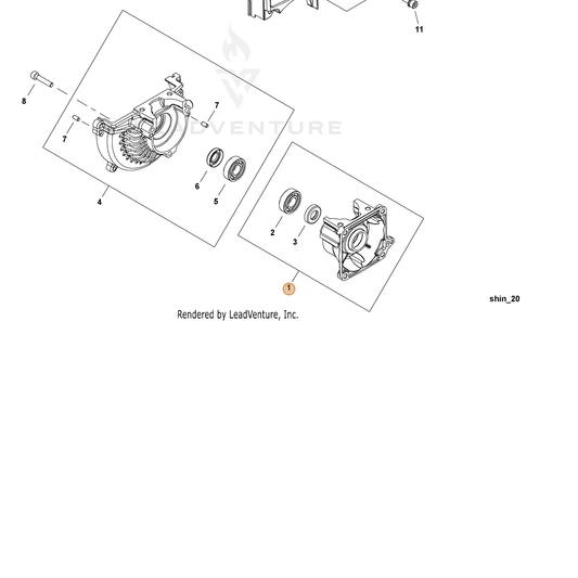 Echo part P021028131 — IPL diagram snippet (6x zoom, amber highlight)