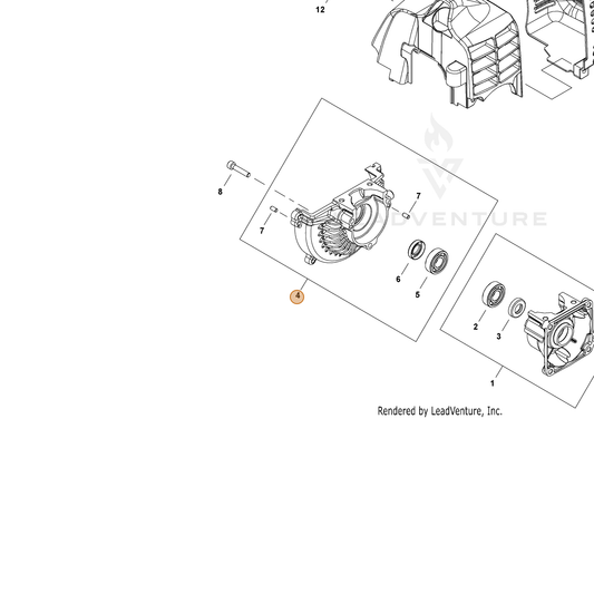 Echo part P021028141 — IPL diagram snippet (6x zoom, amber highlight)