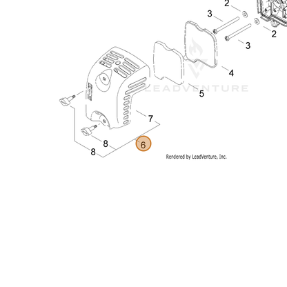 Echo part P021028522 — IPL diagram snippet (6x zoom, amber highlight)