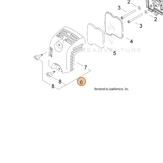 Echo part P021028522 — IPL diagram snippet (6x zoom, amber highlight)