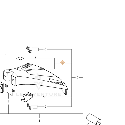 Echo part P021029010 — IPL diagram snippet (6x zoom, amber highlight)