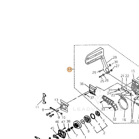Echo part P021029761 — IPL diagram snippet (6x zoom, amber highlight)