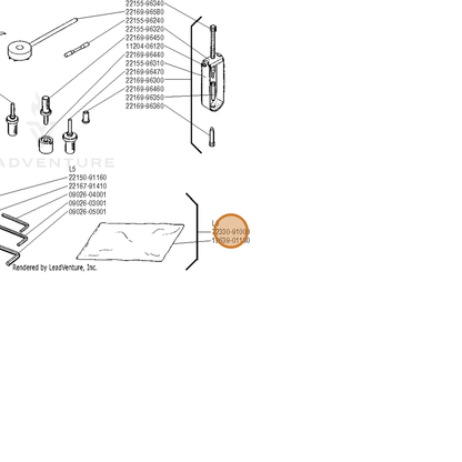 ECHO part P021031991 — IPL diagram snippet (6x zoom, amber highlight)