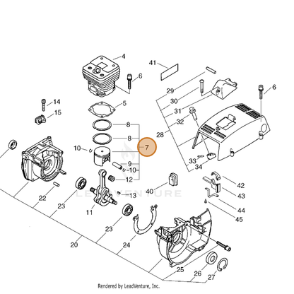 ECHO part P021034161 — IPL diagram snippet (6x zoom, amber highlight)