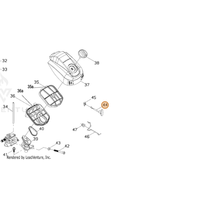 ECHO part P021034730 — IPL diagram snippet (6x zoom, amber highlight)