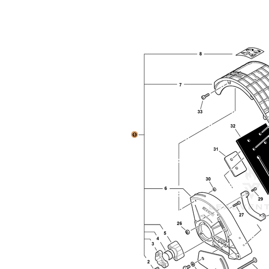 Echo part P021035462 — IPL diagram snippet (6x zoom, amber highlight)