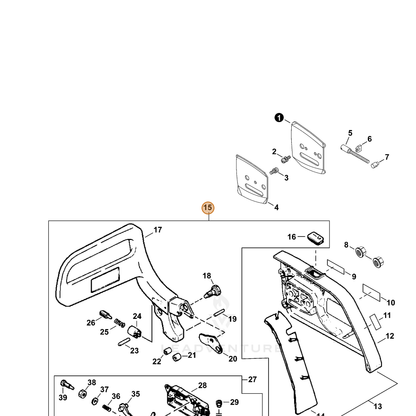 ECHO part P021036420 — IPL diagram snippet (6x zoom, amber highlight)