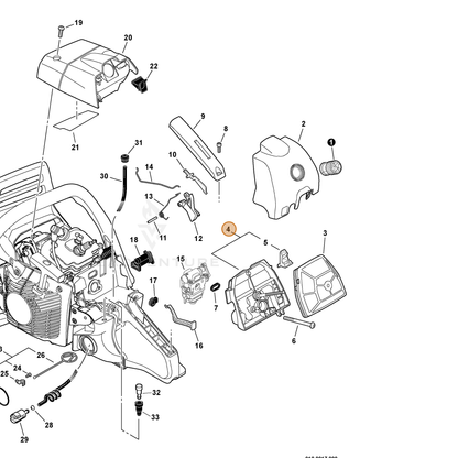 ECHO part P021036890 — IPL diagram snippet (6x zoom, amber highlight)