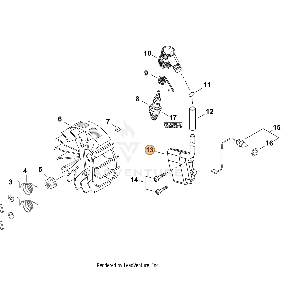 ECHO part P021037431 — IPL diagram snippet (6x zoom, amber highlight)