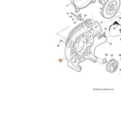 ECHO part P021037440 — IPL diagram snippet (6x zoom, amber highlight)