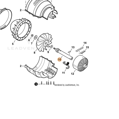 ECHO part P021037480 — IPL diagram snippet (6x zoom, amber highlight)