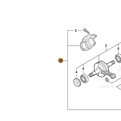 ECHO part P021038050 — IPL diagram snippet (6x zoom, amber highlight)