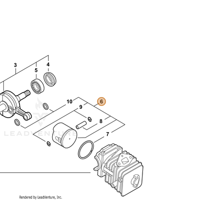 ECHO part P021038060 — IPL diagram snippet (6x zoom, amber highlight)