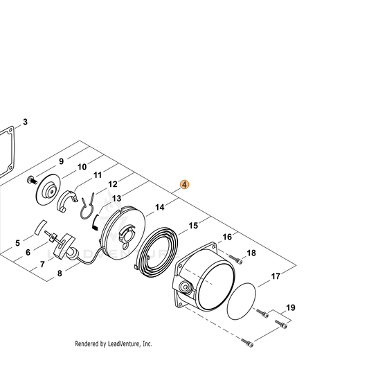Echo part P021038312 — IPL diagram snippet (6x zoom, amber highlight)