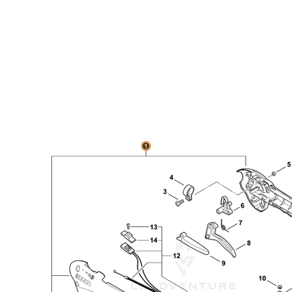 ECHO part P021038810 — IPL diagram snippet (6x zoom, amber highlight)