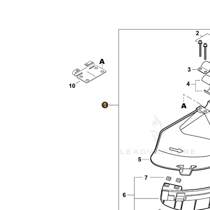 ECHO part P021039921 — IPL diagram snippet (6x zoom, amber highlight)