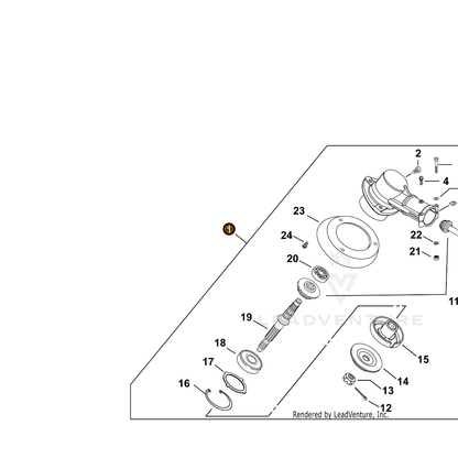 ECHO part P021039940 — IPL diagram snippet (6x zoom, amber highlight)