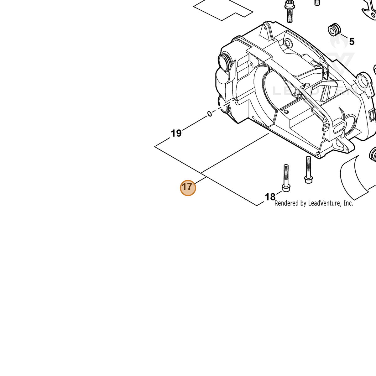 ECHO part P021040642 — IPL diagram snippet (6x zoom, amber highlight)