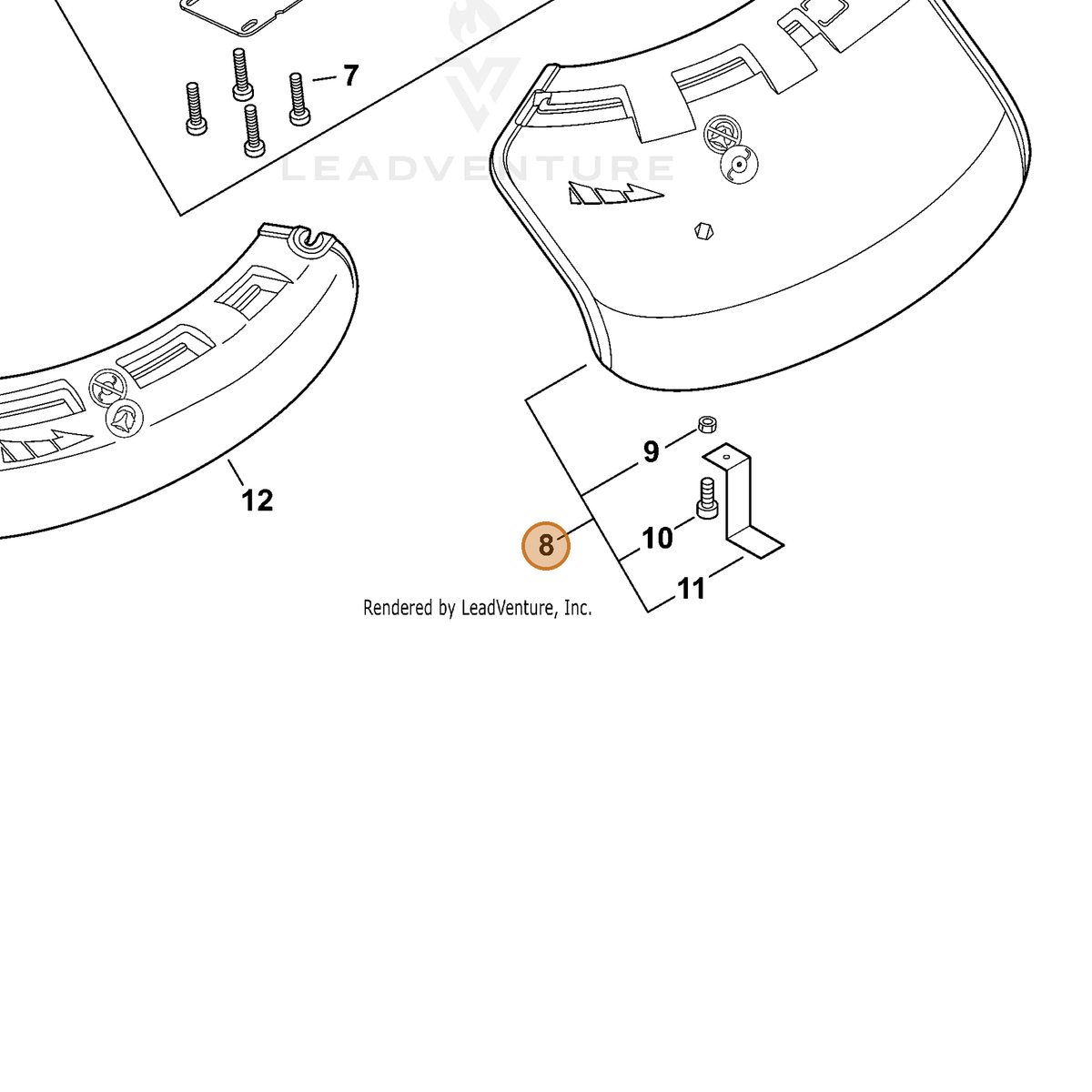 ECHO part P021041320 — IPL diagram snippet (6x zoom, amber highlight)