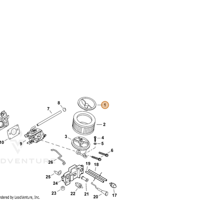 ECHO part P021041330 — IPL diagram snippet (6x zoom, amber highlight)