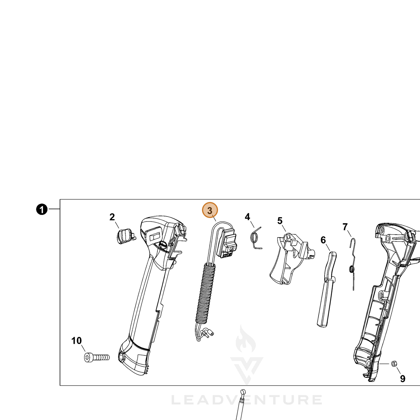 ECHO part P021041471 — IPL diagram snippet (6x zoom, amber highlight)