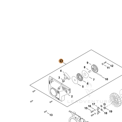 ECHO part P021042241 — IPL diagram snippet (6x zoom, amber highlight)