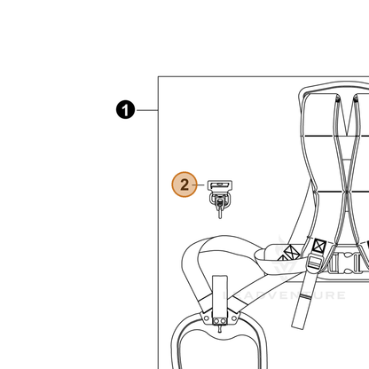 ECHO part P021042910 — IPL diagram snippet (6x zoom, amber highlight)
