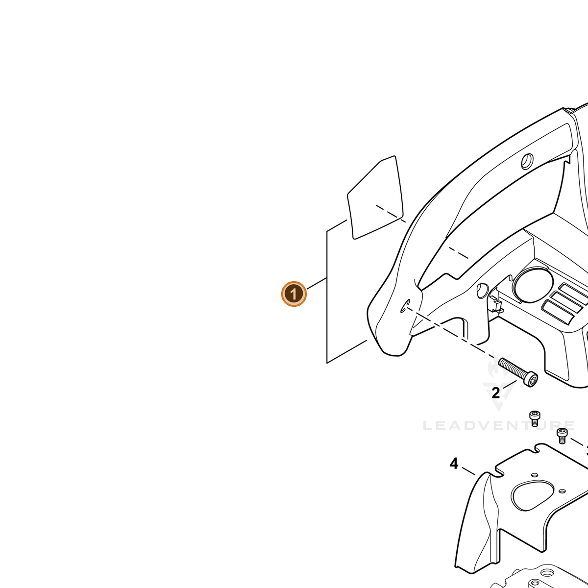 ECHO part P021042972 — IPL diagram snippet (6x zoom, amber highlight)