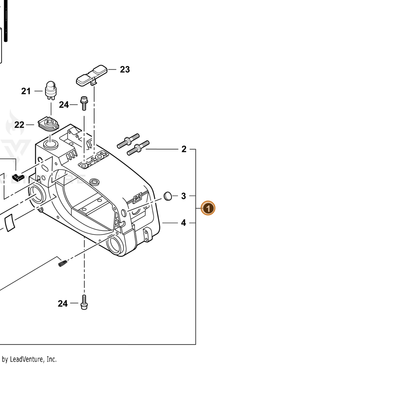 ECHO part P021043734 — IPL diagram snippet (6x zoom, amber highlight)