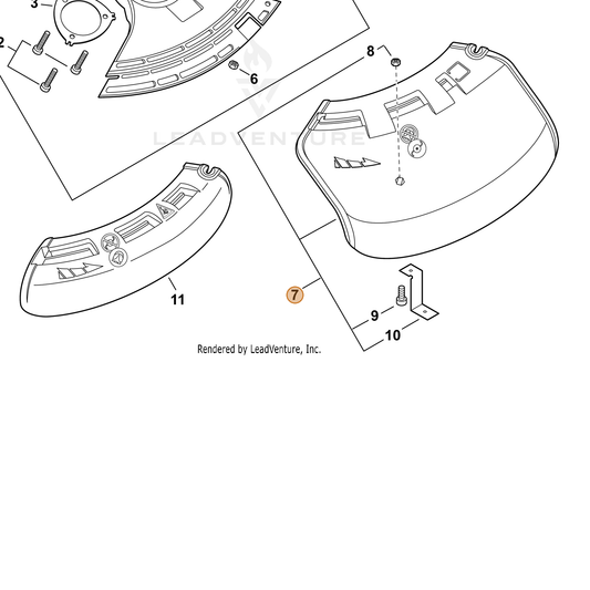 Echo part P021043982 — IPL diagram snippet (6x zoom, amber highlight)