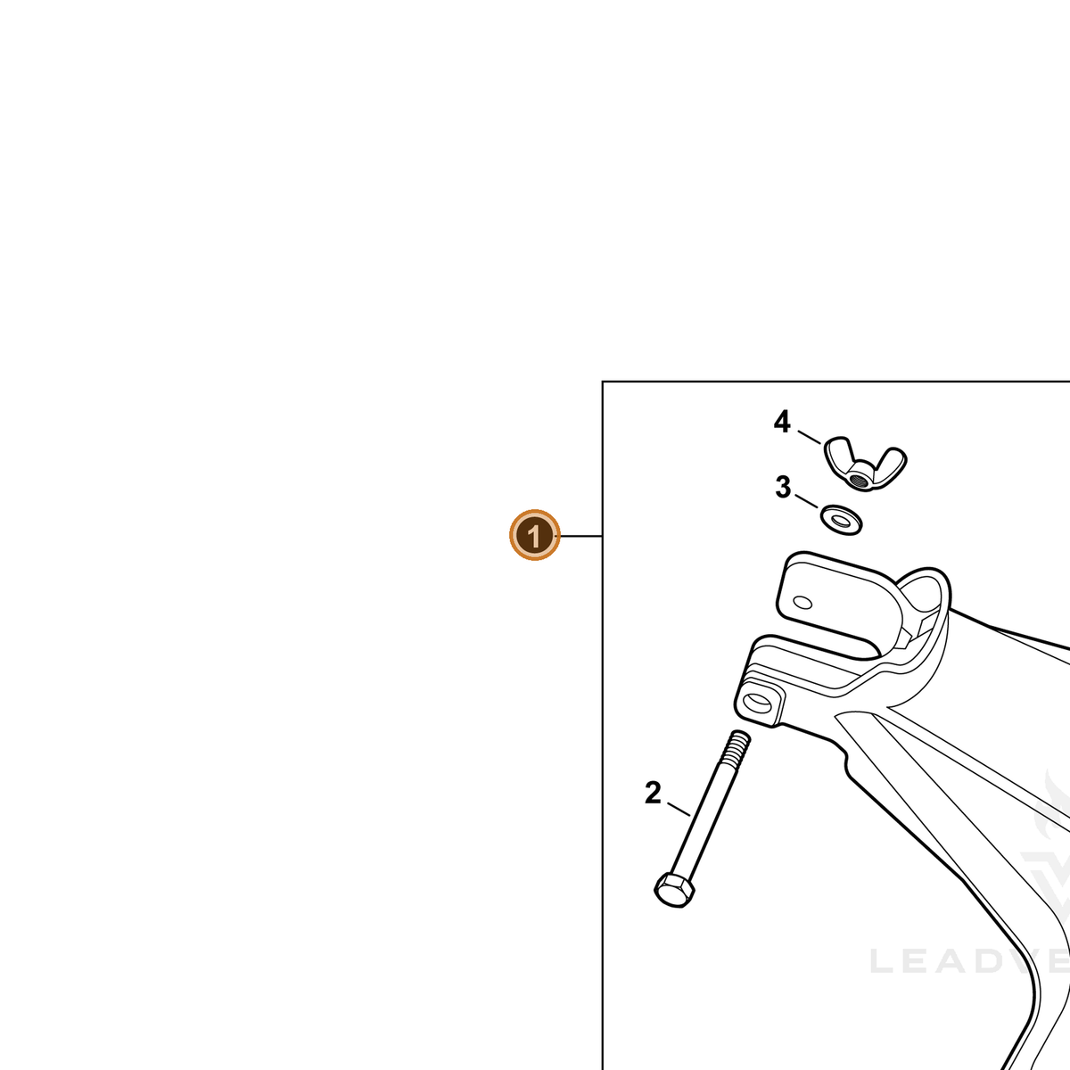 ECHO part P021044430 — IPL diagram snippet (6x zoom, amber highlight)