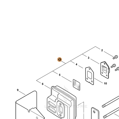 ECHO part P021044470 — IPL diagram snippet (6x zoom, amber highlight)