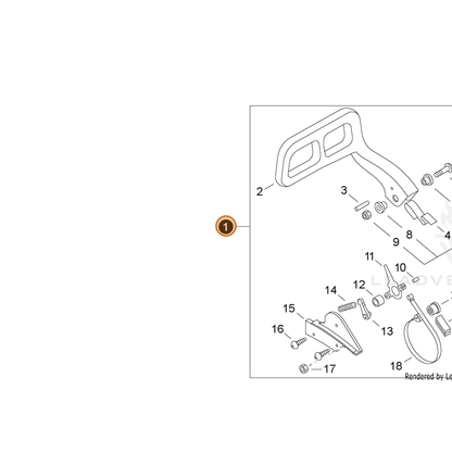 ECHO part P021044520 — IPL diagram snippet (6x zoom, amber highlight)