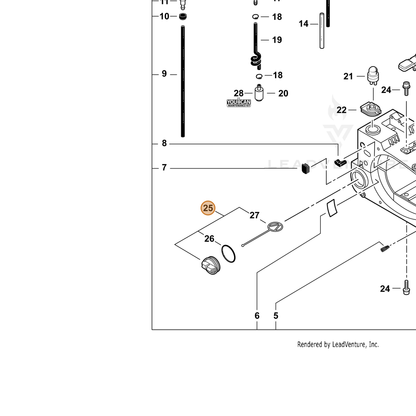 ECHO part P021044600 — IPL diagram snippet (6x zoom, amber highlight)