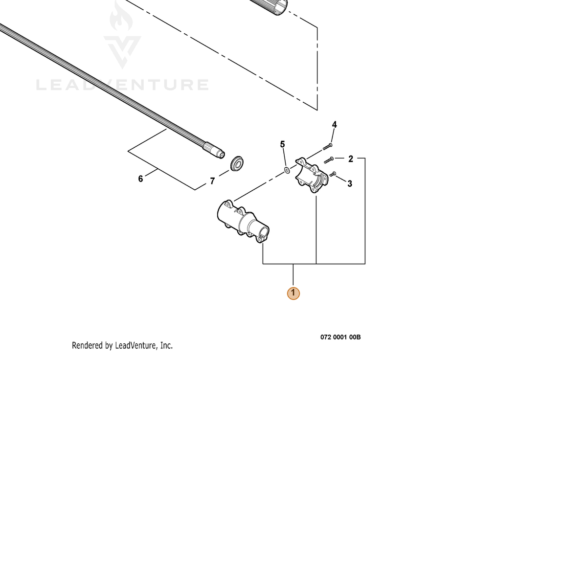 ECHO part P021044691 — IPL diagram snippet (6x zoom, amber highlight)