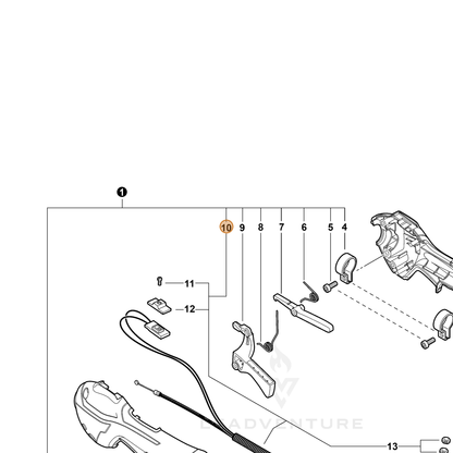 ECHO part P021044740 — IPL diagram snippet (6x zoom, amber highlight)
