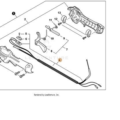 ECHO part P021044760 — IPL diagram snippet (6x zoom, amber highlight)