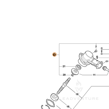 ECHO part P021044900 — IPL diagram snippet (6x zoom, amber highlight)