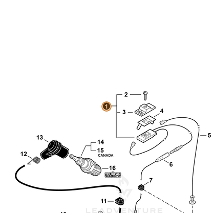 ECHO part P021045250 — IPL diagram snippet (6x zoom, amber highlight)