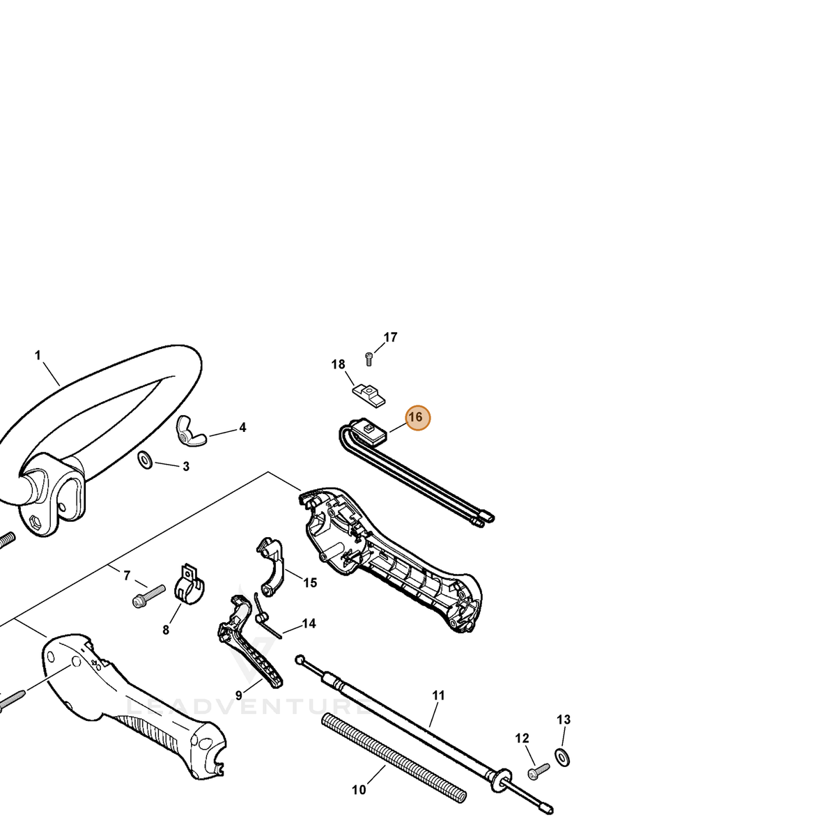 ECHO part P021045290 — IPL diagram snippet (6x zoom, amber highlight)