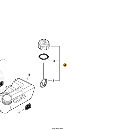 ECHO part P021046130 — IPL diagram snippet (6x zoom, amber highlight)