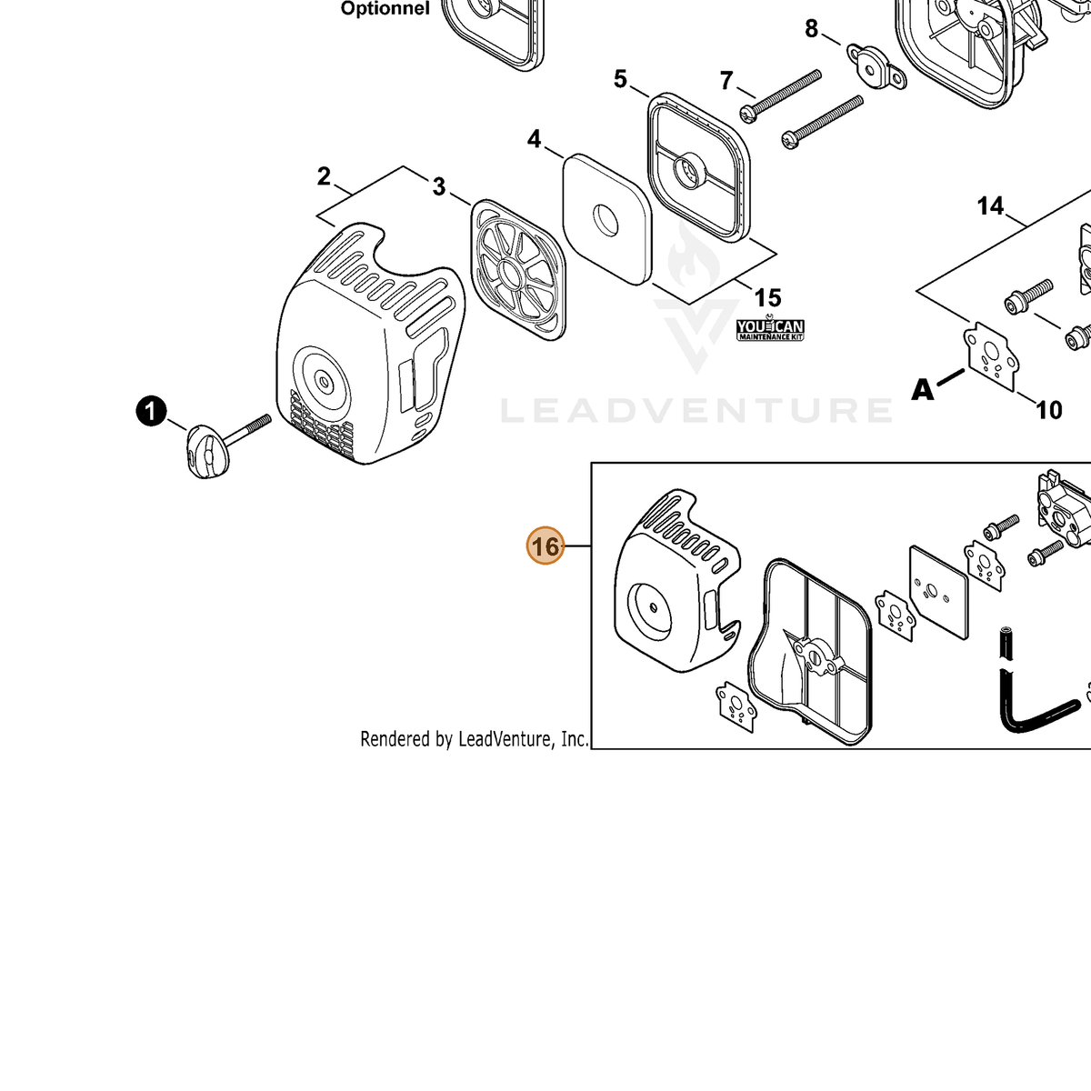 ECHO part P021046180 — IPL diagram snippet (6x zoom, amber highlight)