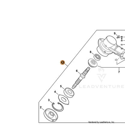 ECHO part P021046290 — IPL diagram snippet (6x zoom, amber highlight)